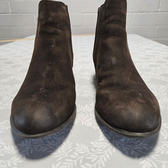 Steve Madden Neoma Booties Size 7.5 Brown Suede Leather - Picture 3 of 10